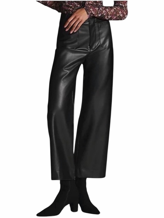 Maeve Pants - Maeve Colette Faux Leather Wide Leg Pants Black 29 Tall NWT Anthropologie